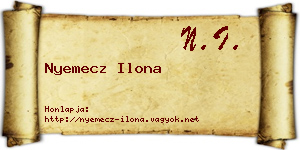 Nyemecz Ilona névjegykártya